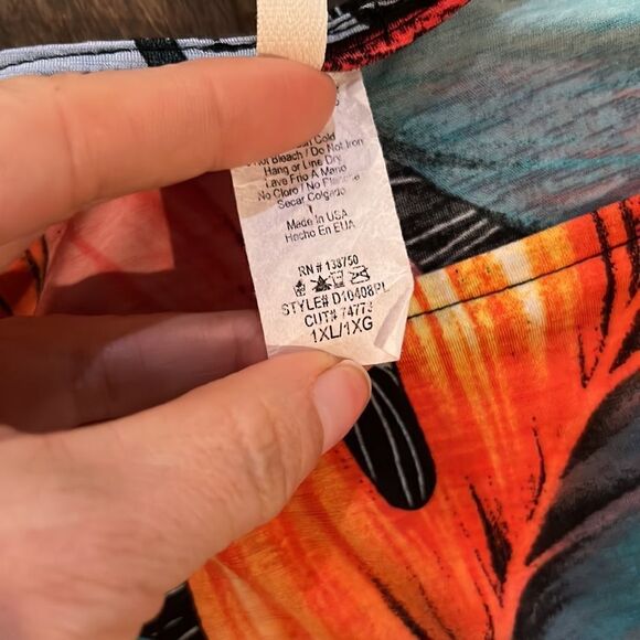 Colorful Print Scoop Neck Sleeveless Bodycon Beach, Long Dress stretches 1XL - Picture 10 of 10